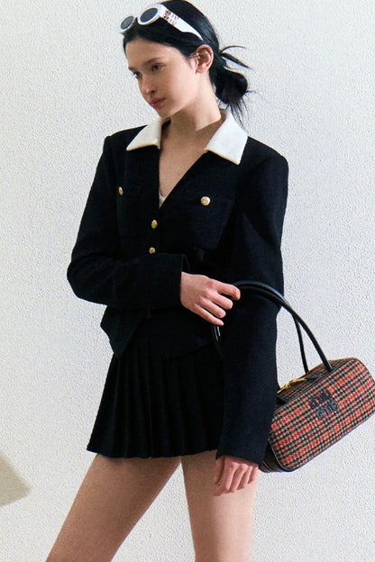 Corduroy Top And Slim Skirt Set-Up