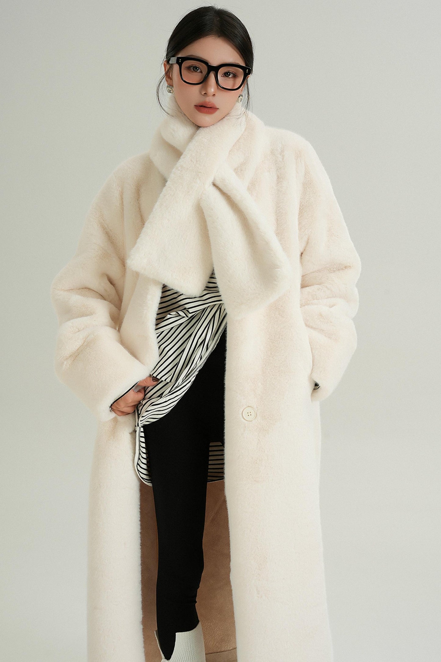 Luxury Fur Mid-Length Coat