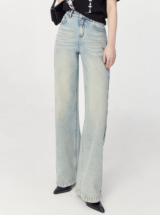 Vintage High-Waist Straight Jeans Pants