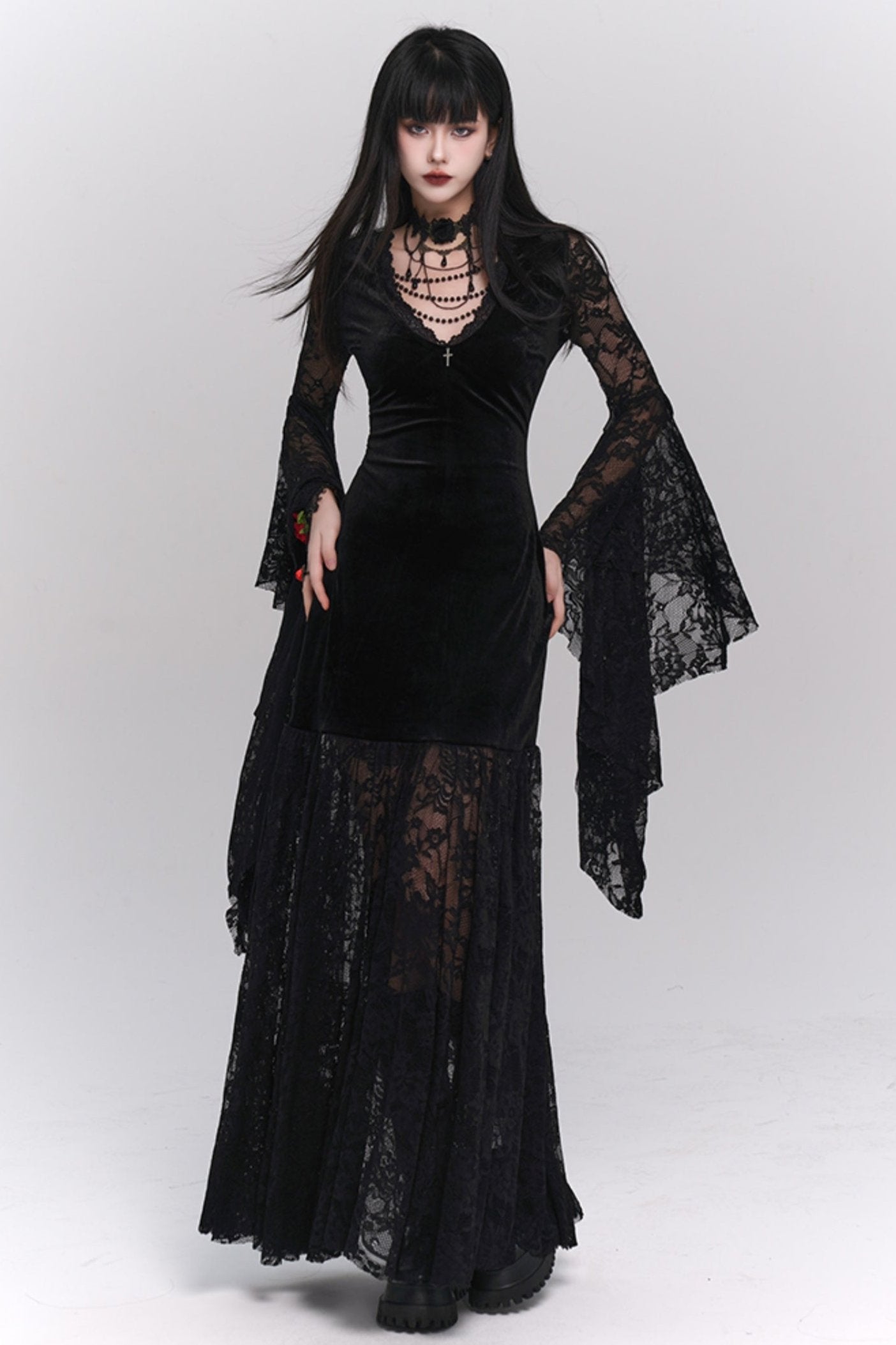 Ghost Girl, Dark Girl, Frauen Gothic, Französisches Vintage Kleid, Halloween Kostüm, Subkultur tragen