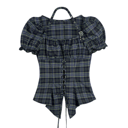 Vintage Green Check Slim Shirt