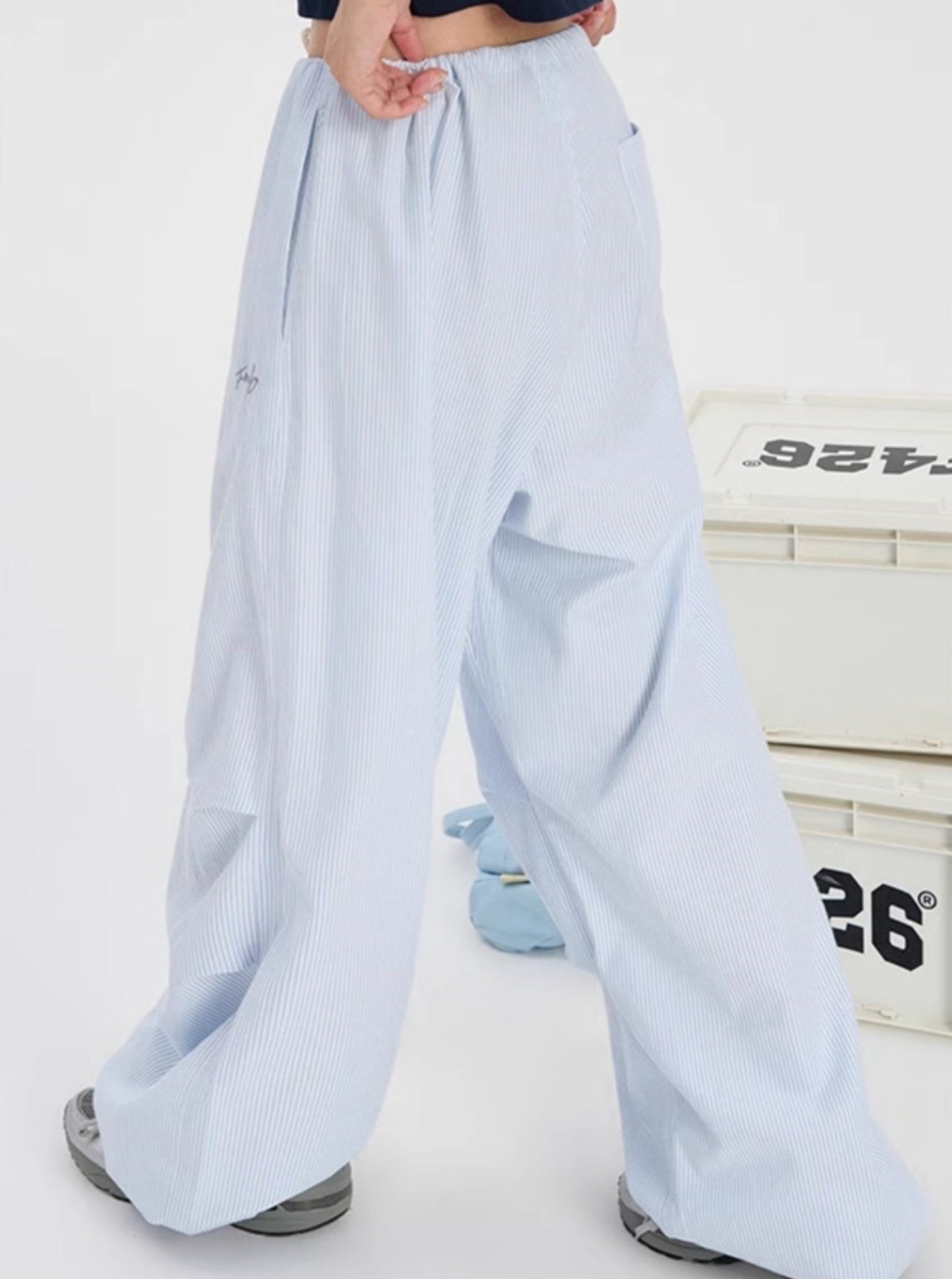 Loose Summer Vertical Stripe Slacks Pants