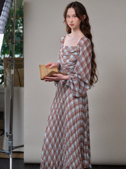 Sea Salt Caramel Check Dress