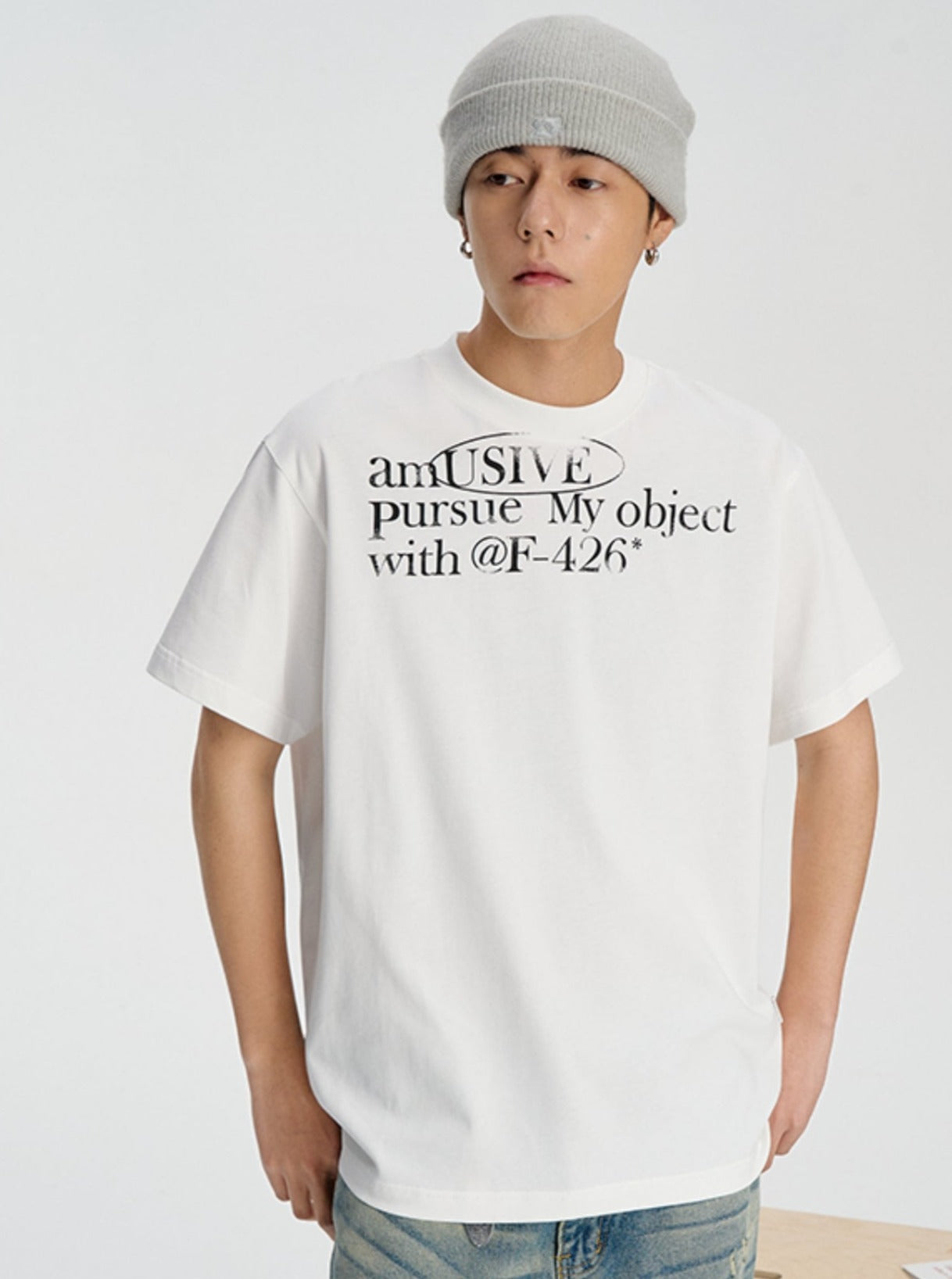 Hip-Hop Ausschnitt Letter T-Shirt