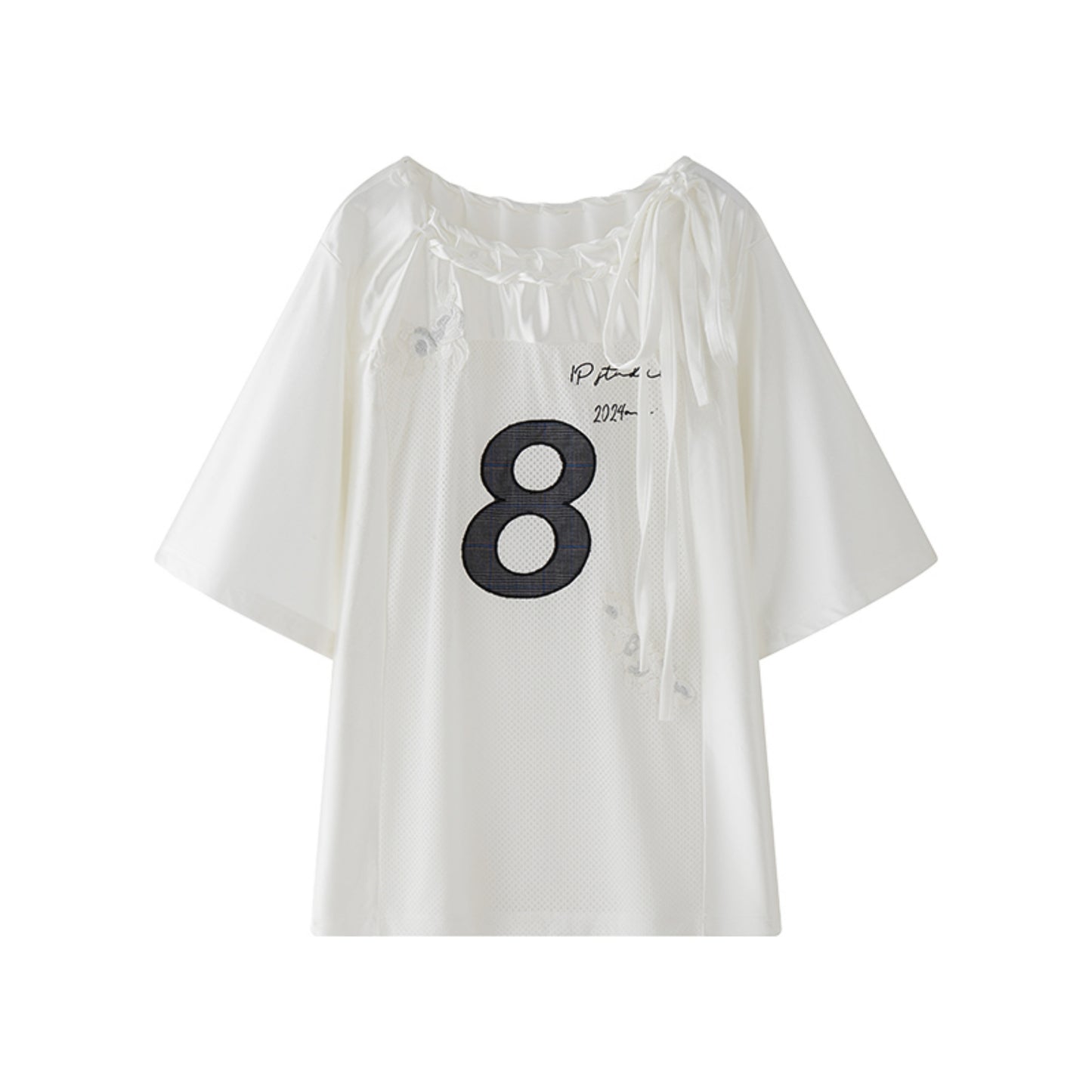 Block Core Mesh Slouch Top