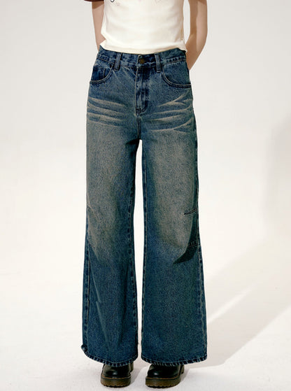 Nap Loose Draping Straight Leg Jeans