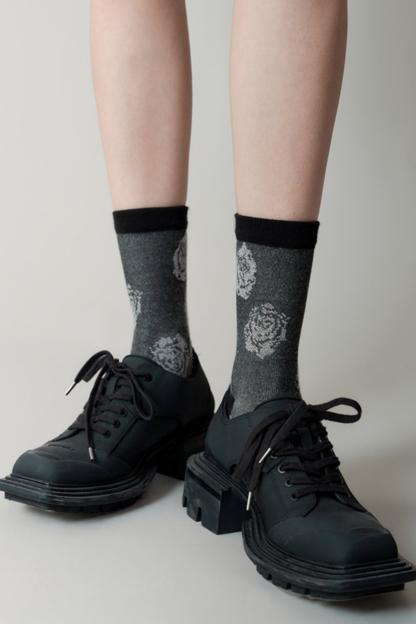 Embossed Rose Cotton Socks