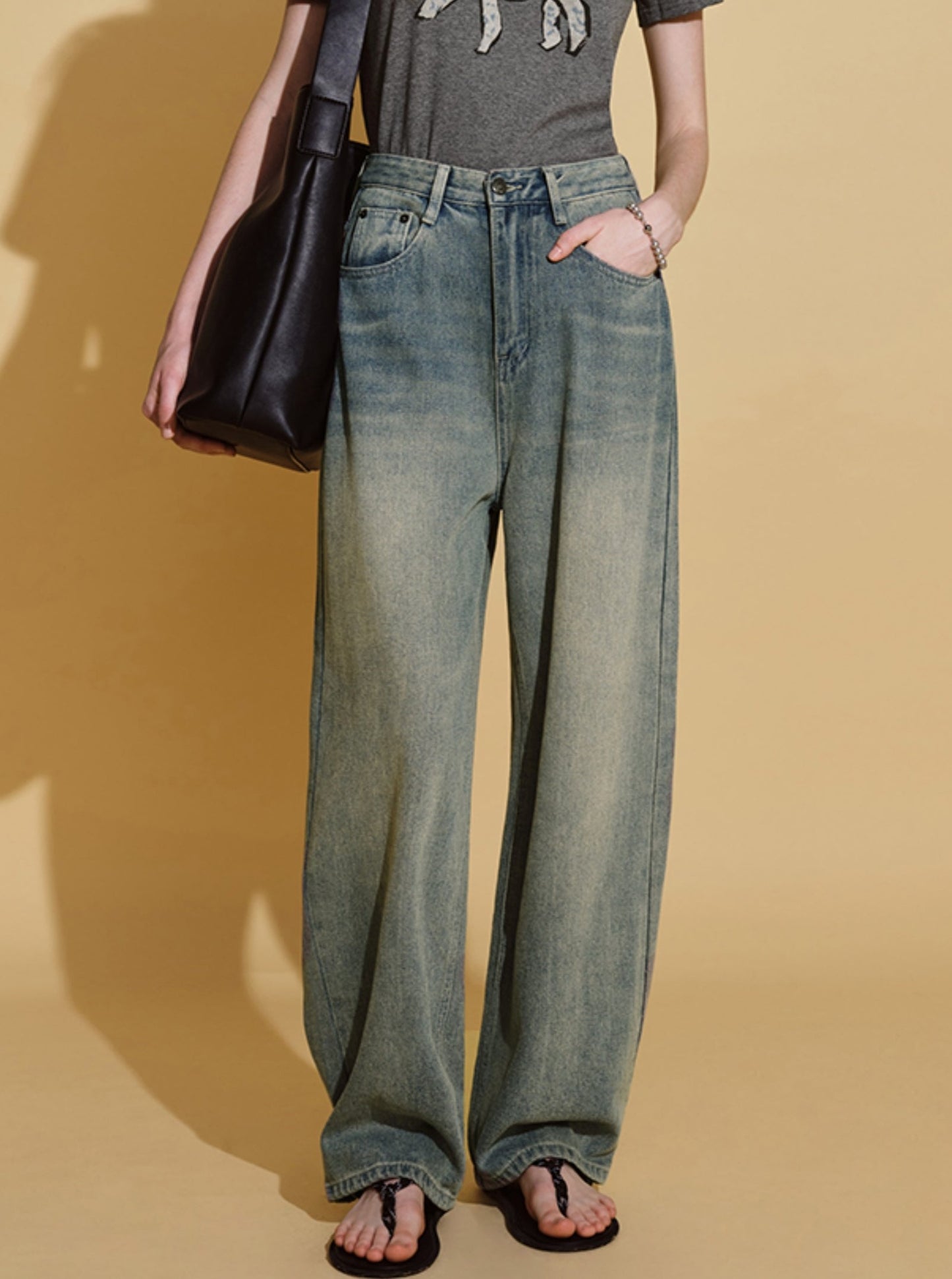 Retro-Jeans mit loser Passform - Set-up