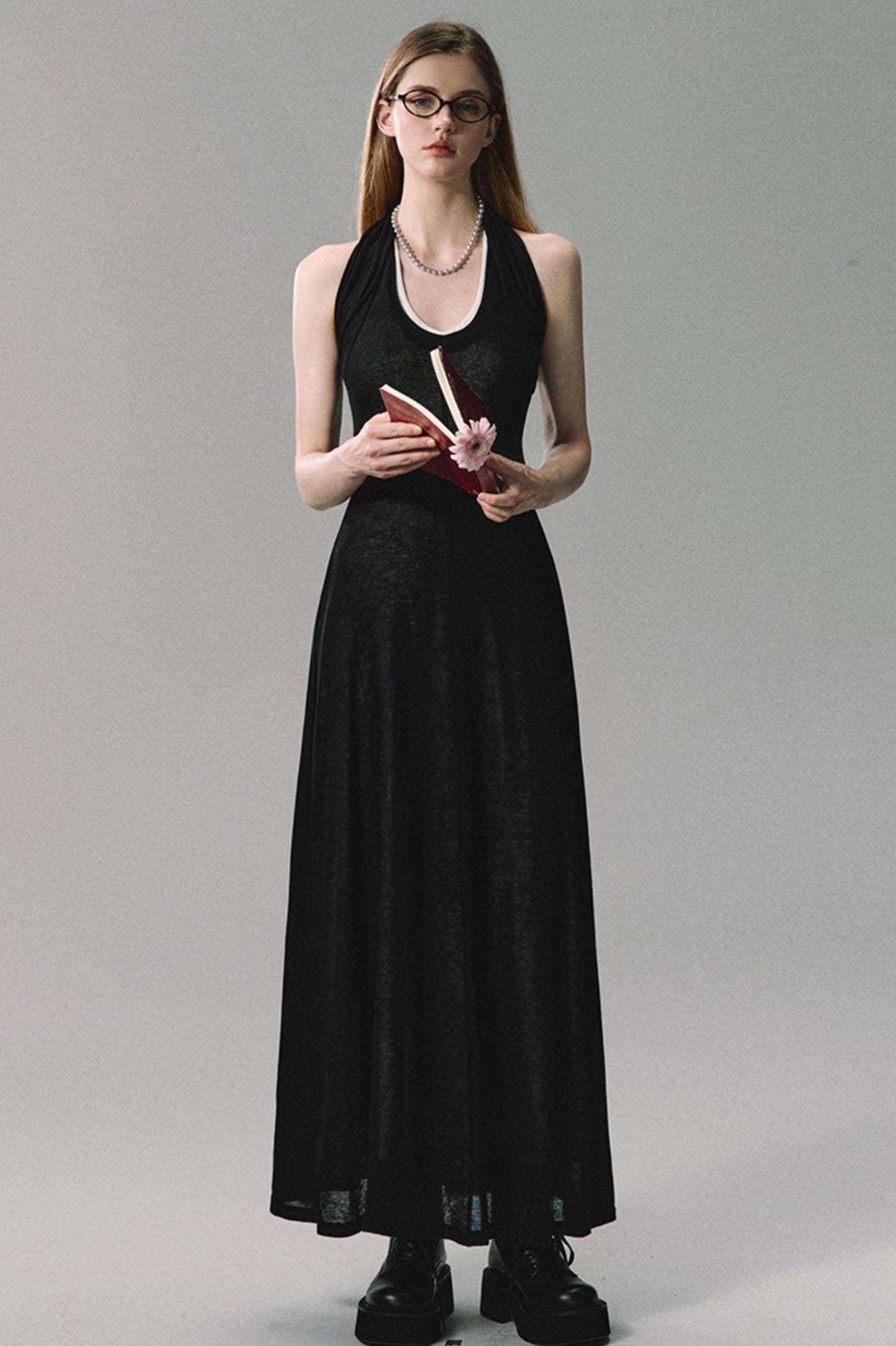 Nile Gardens Black Maxi Dress