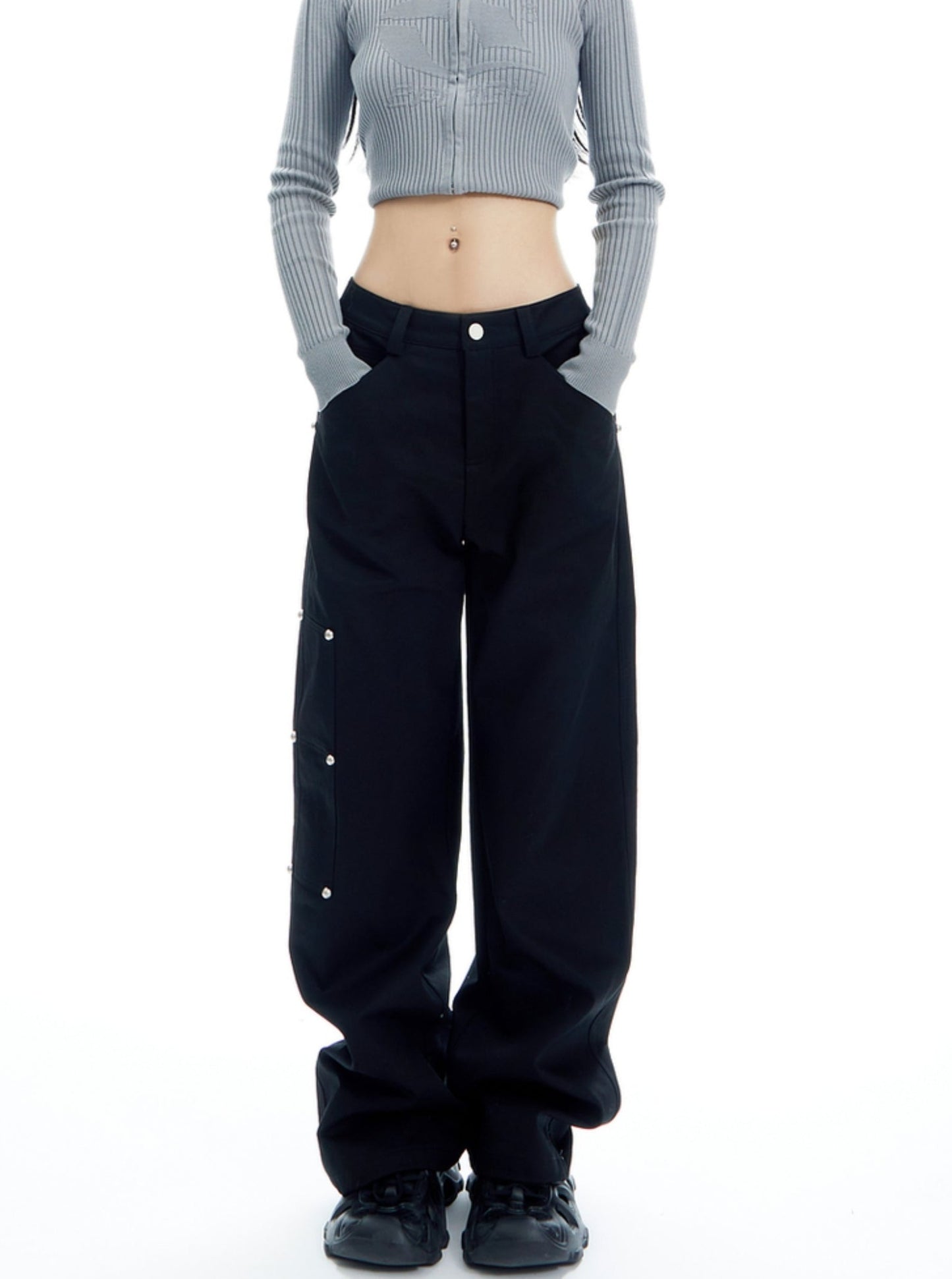 Niche Stud Straight Leg Casual Pants