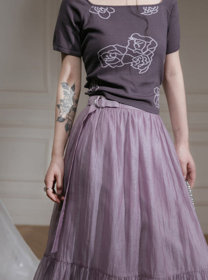 Transparent Streamer Tulle Skirt