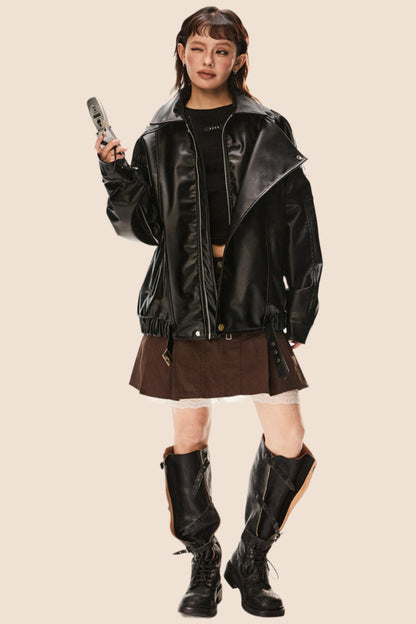 Heavy Leather Biker Jacket