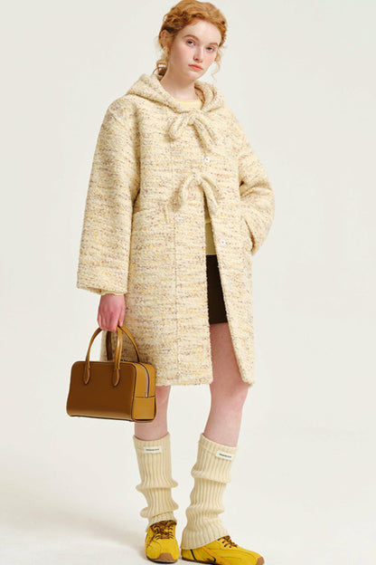 Variegated Tweed Midi Coat