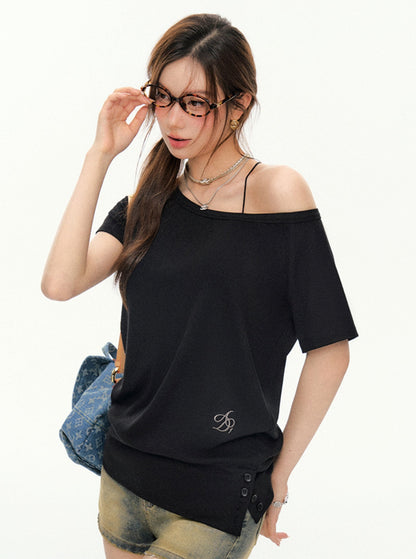 Slanted Shoulder T-Shirt