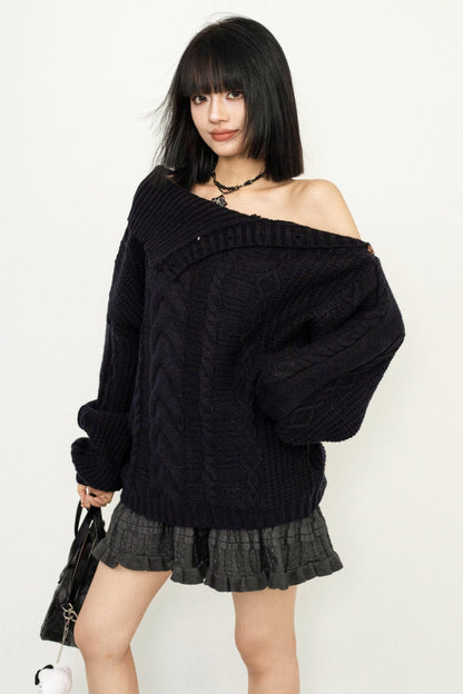 Multi-Way Loose Knit Sweater