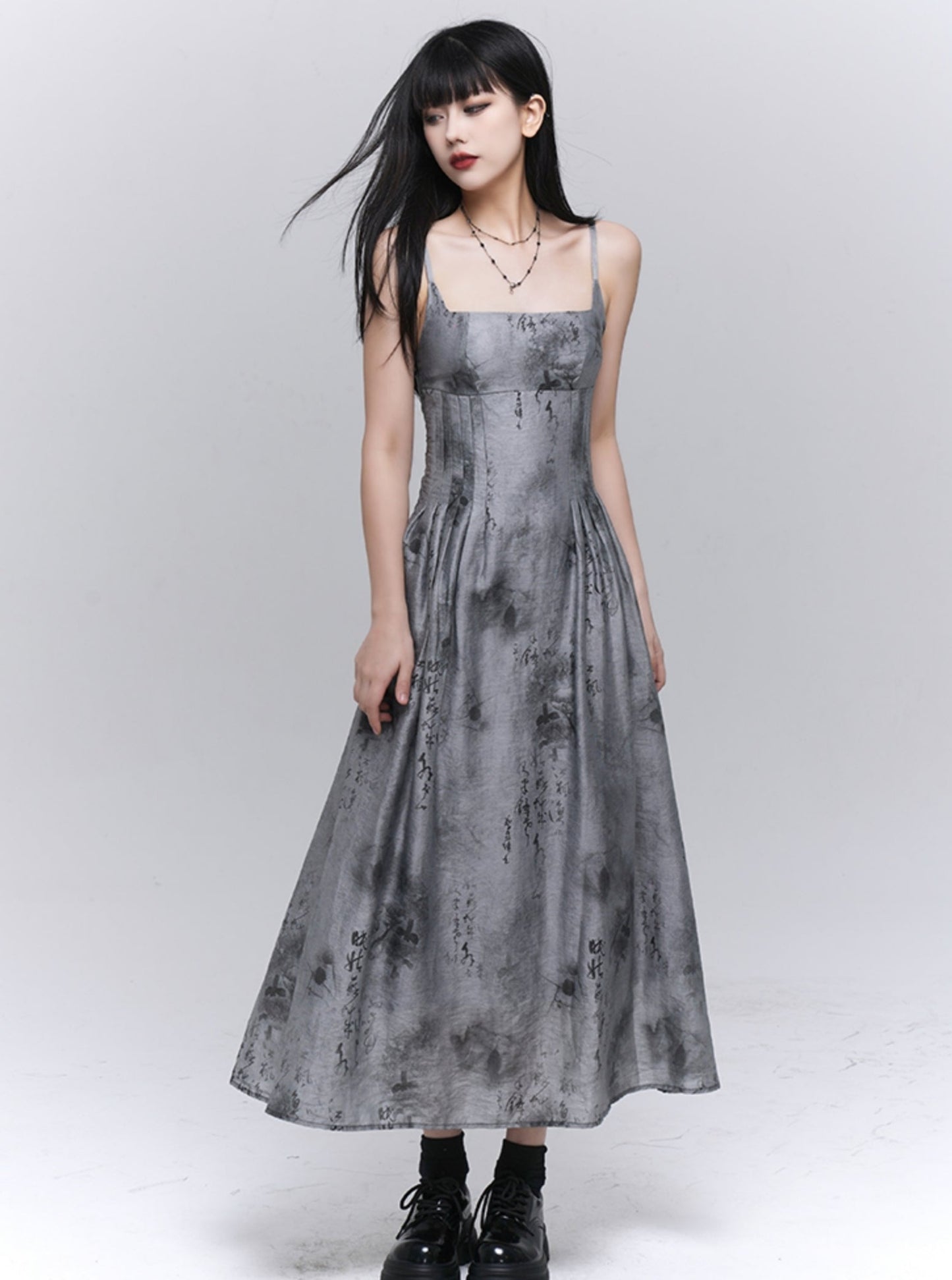 Chinese Gray Slip Dress