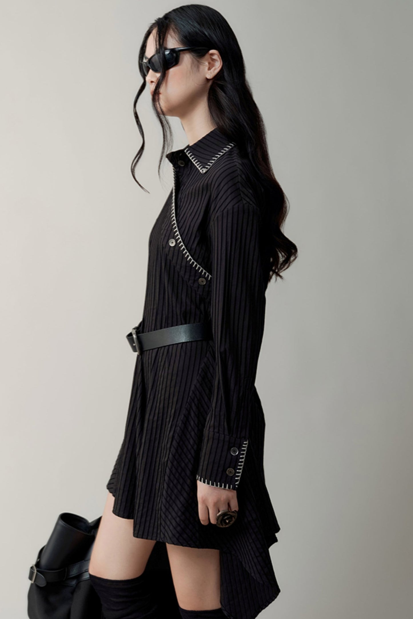 Asymmetrical Deconstructed Shirt Dress