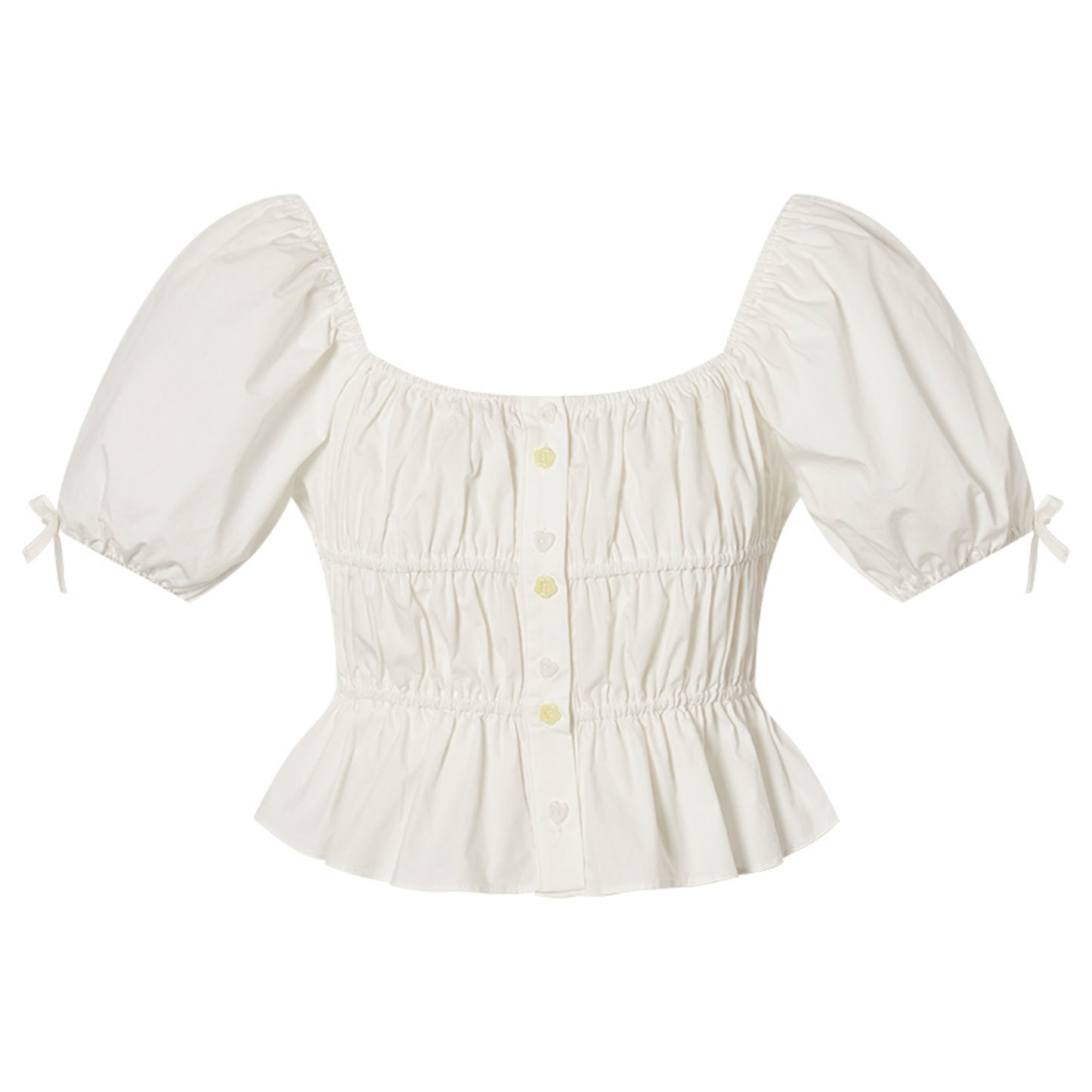 Ruffled Square-Collar Blouse