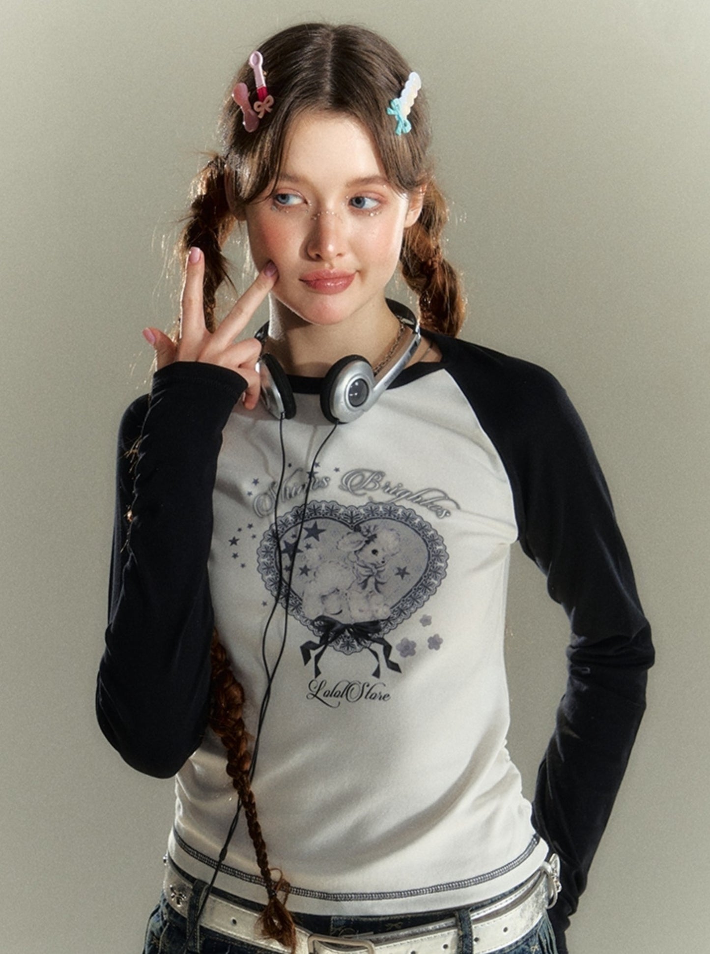 American Retro Raglan Long Sleeve T-Shirt