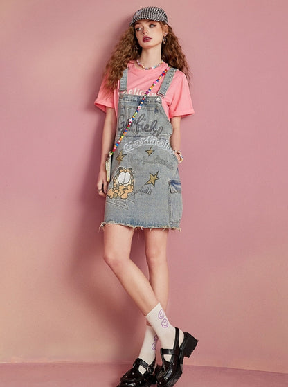 Garfield Denim Strap Skirt