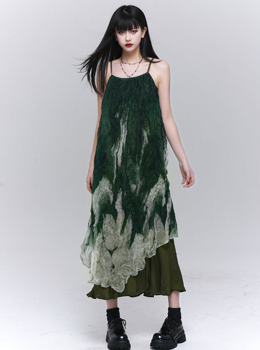 Schickes grünes Slip-Kleid