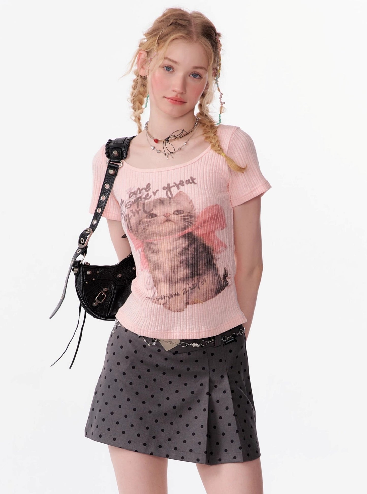 American Retro Cute Cat Top