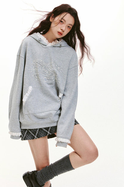 Bow Design Grey Sweatshirt