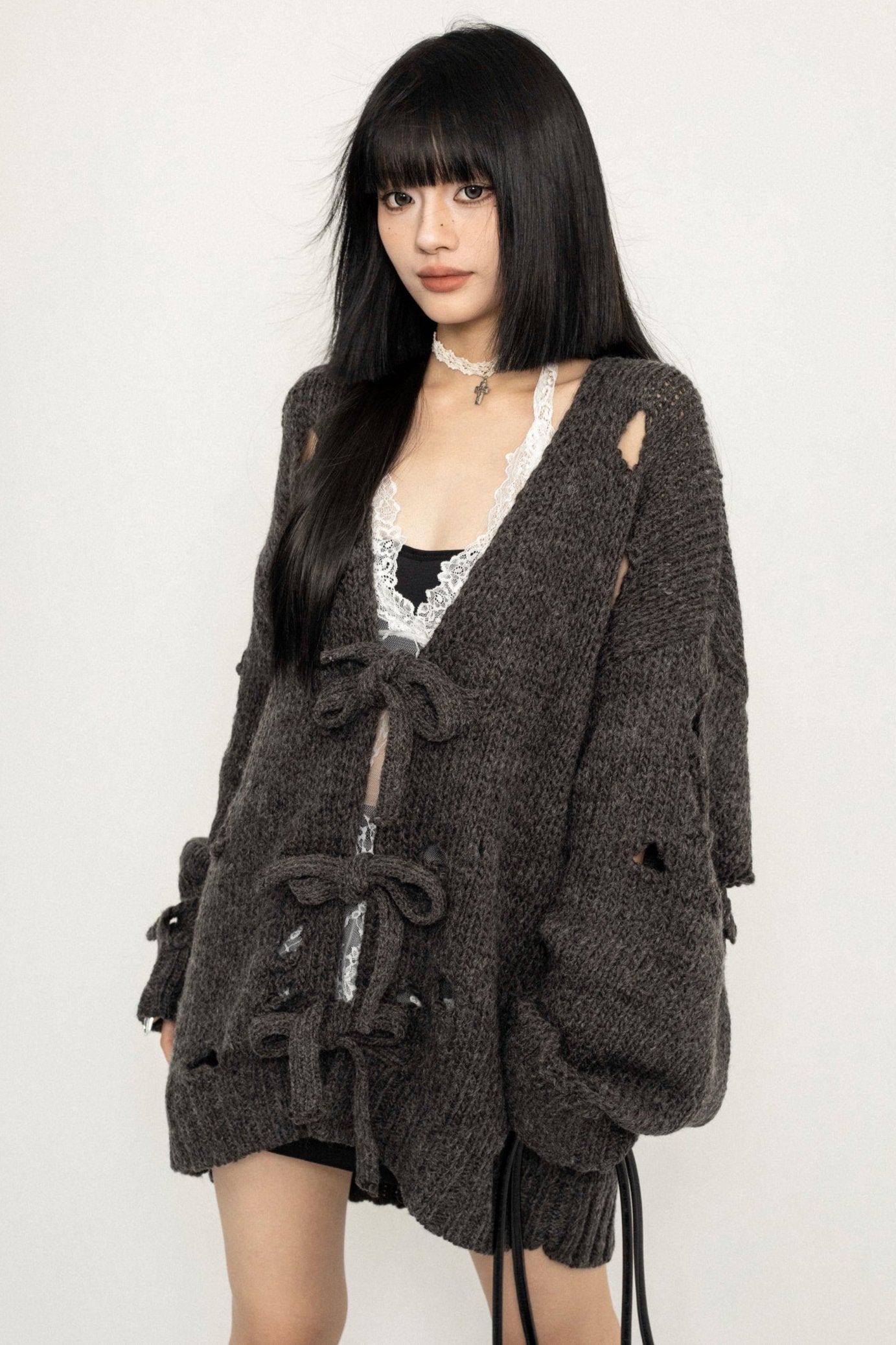 Korean Piercing Atmosphere Cardigan