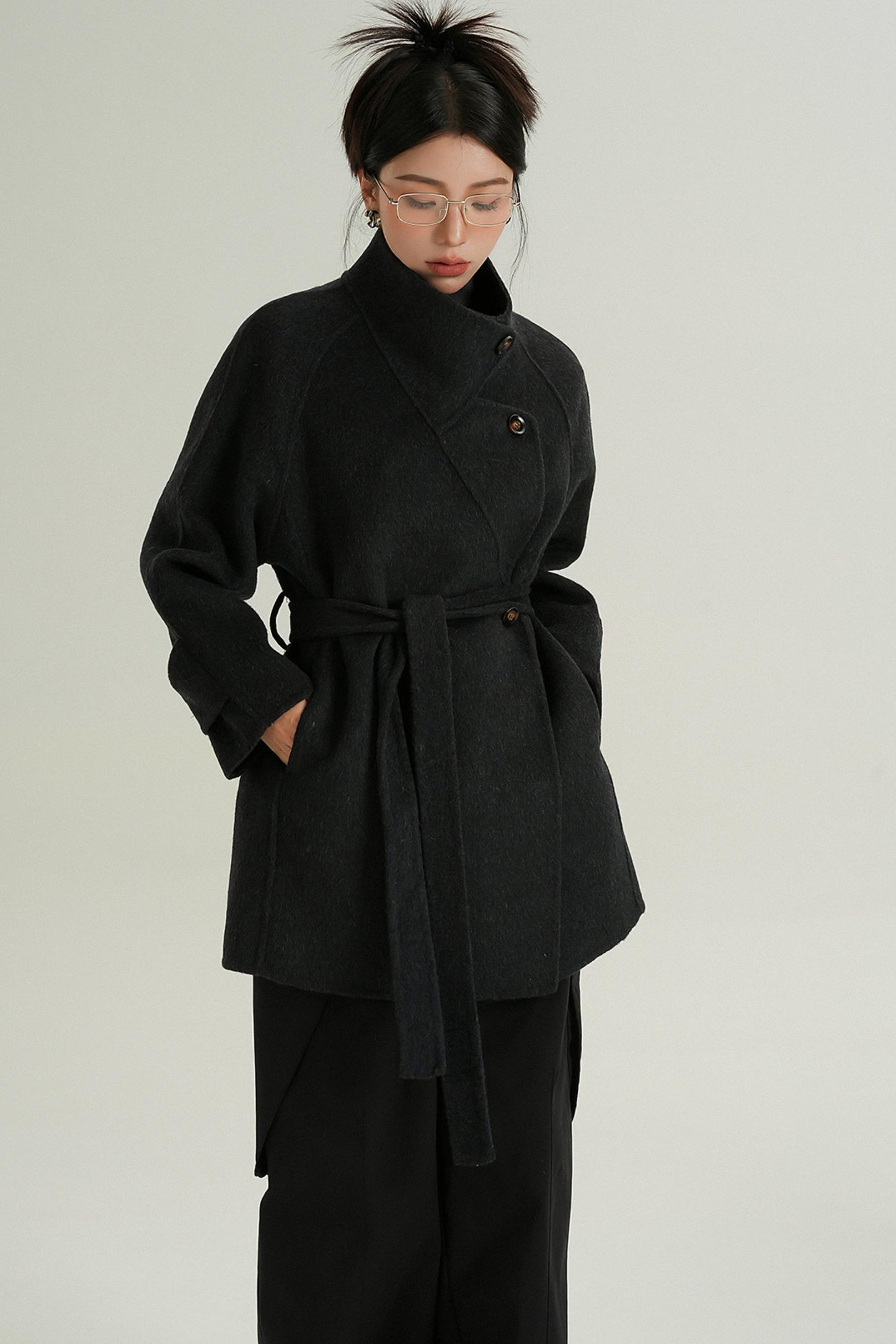 Half-Turtle Midi Wool Coat