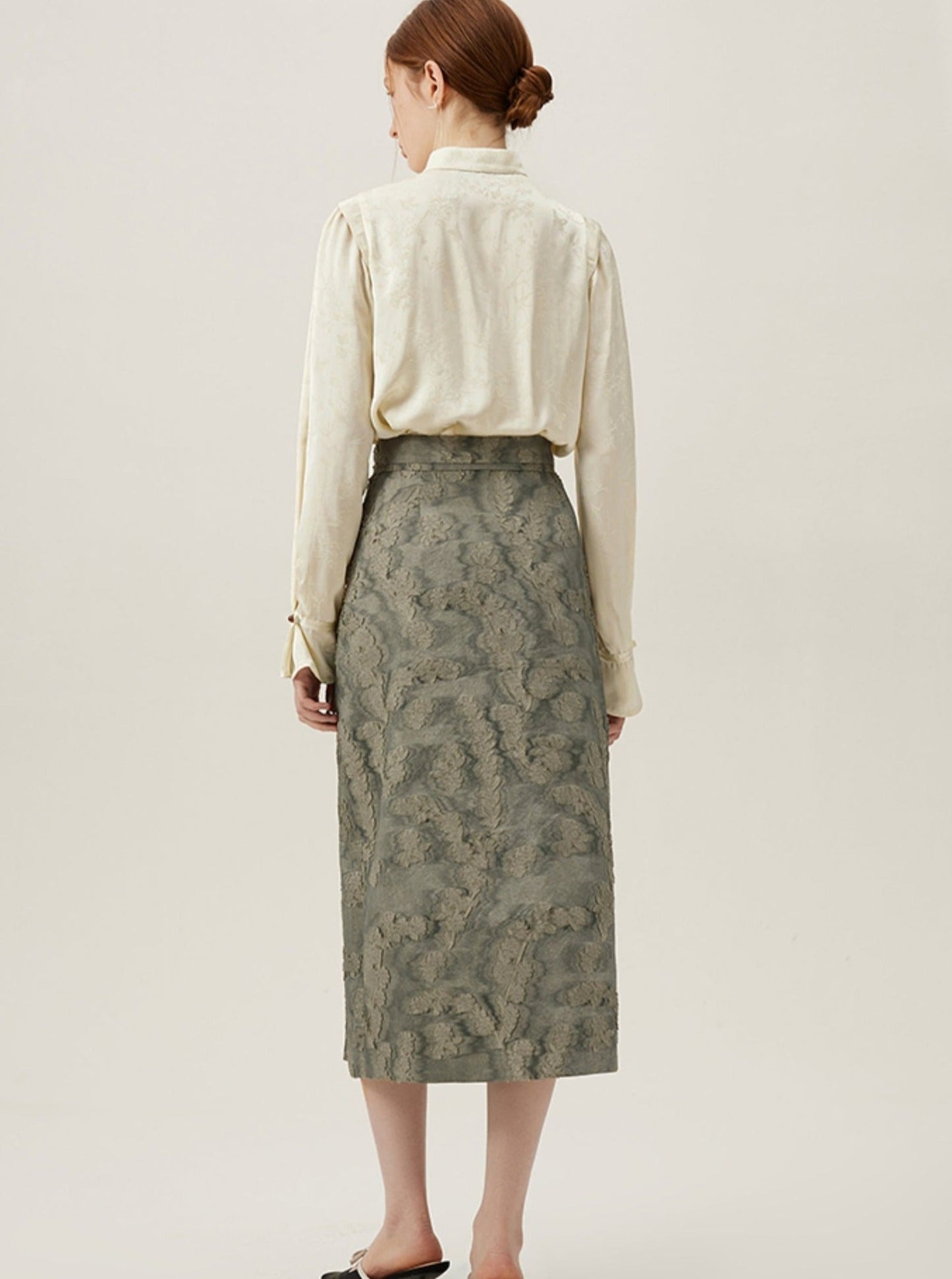 Chinese Light National Style A-Line Skirt