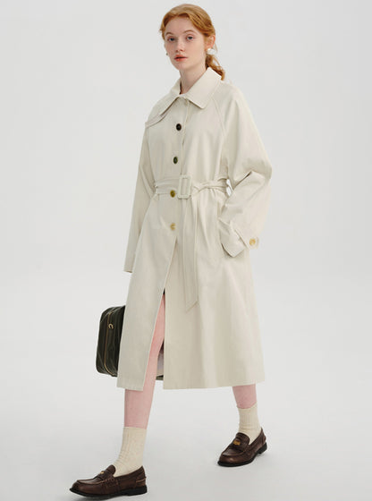 Mid-length trench thin temperament coat