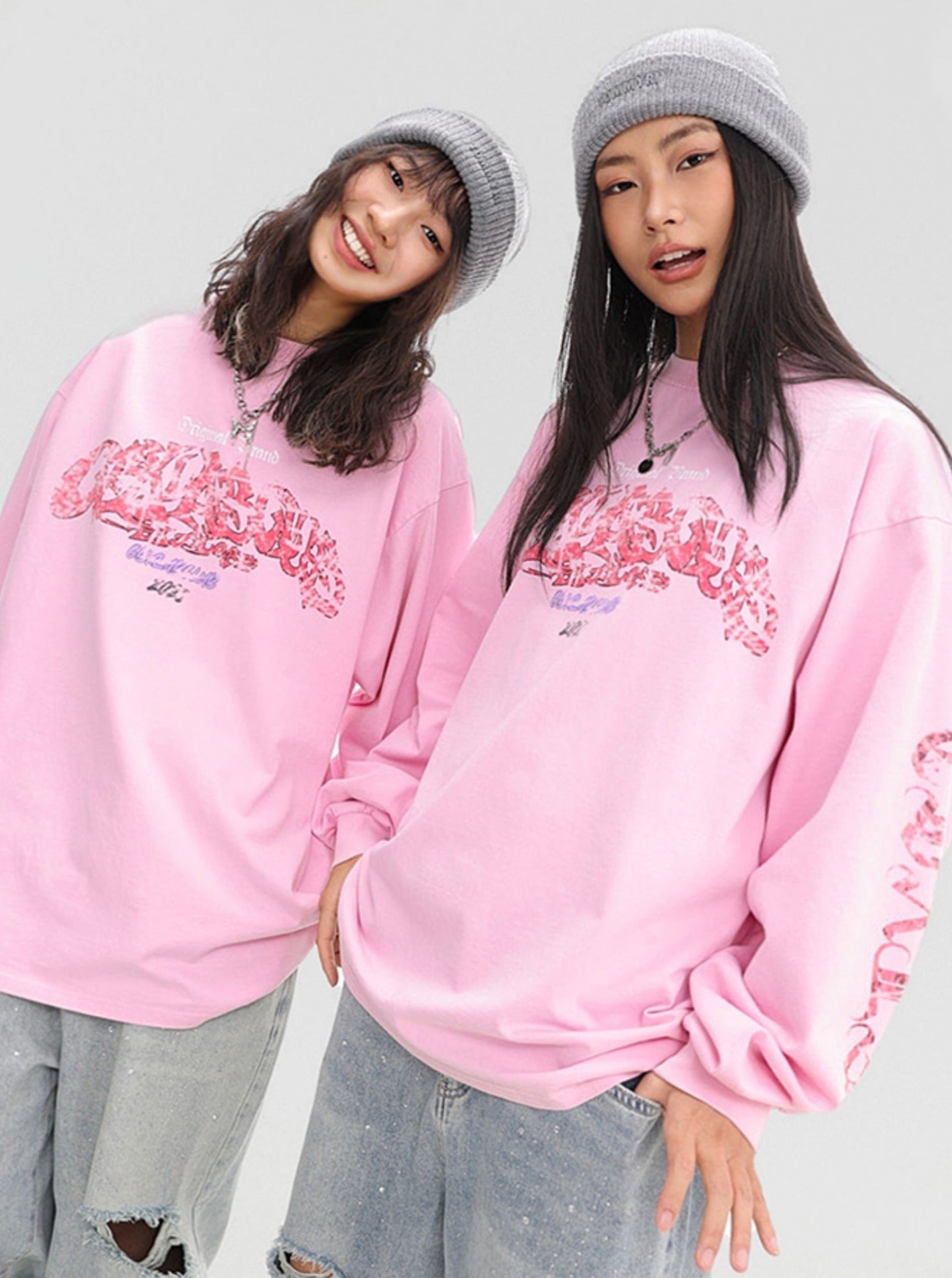 Hip Hop Trendy Marke Rosa Sweatshirt