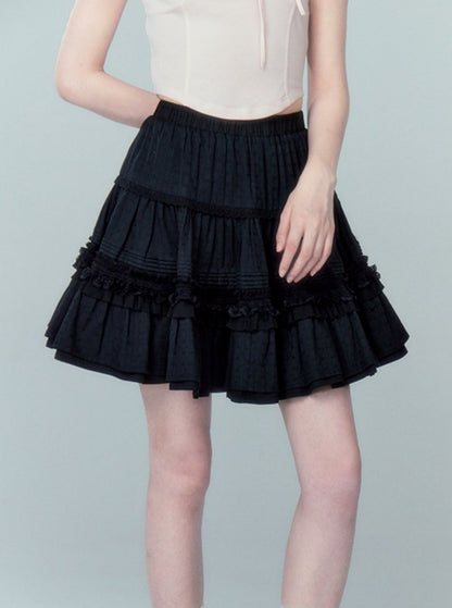 Jacquard Lace Cake Puffy Skirt