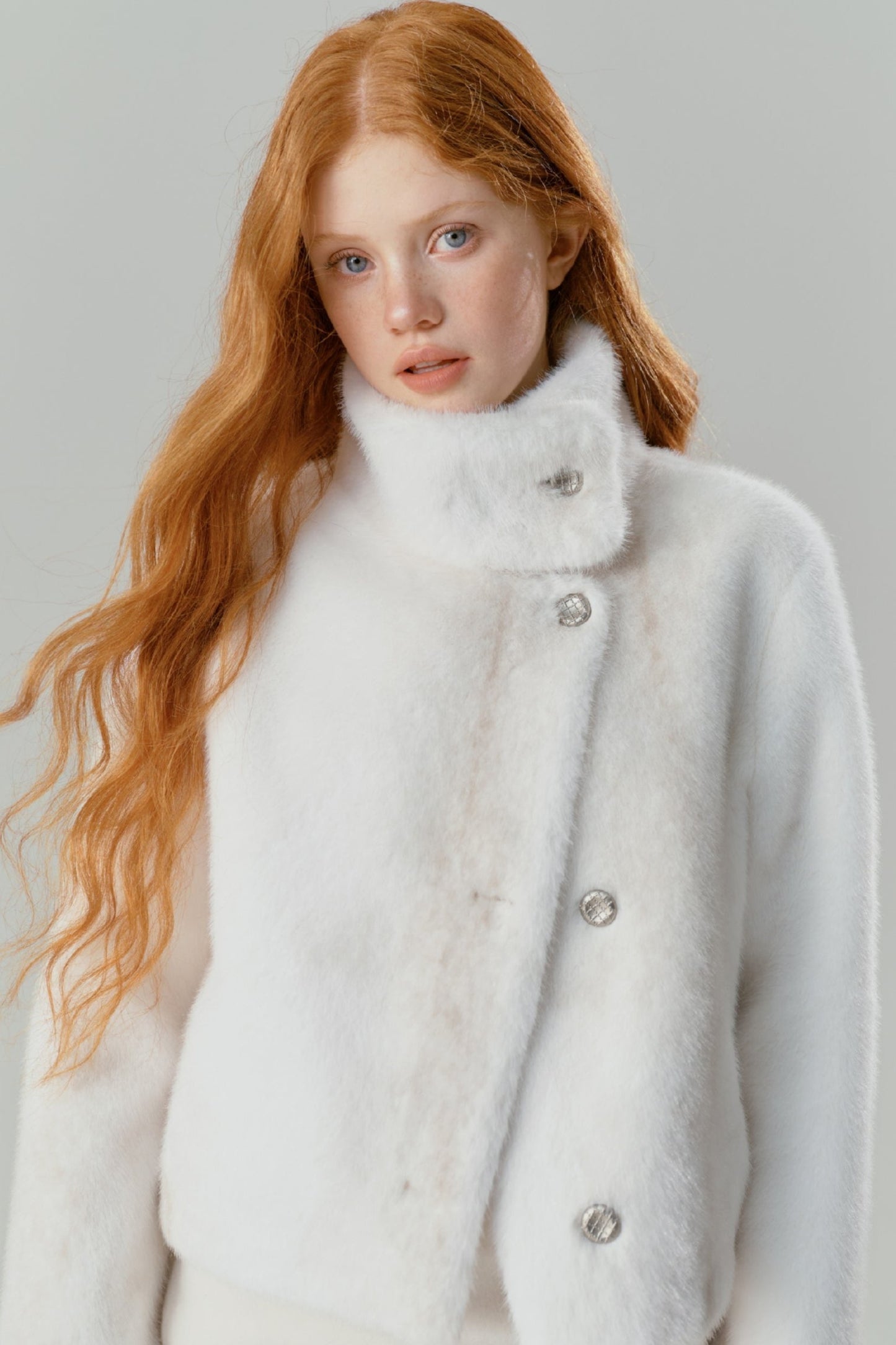 White Mink Fur Short Coat