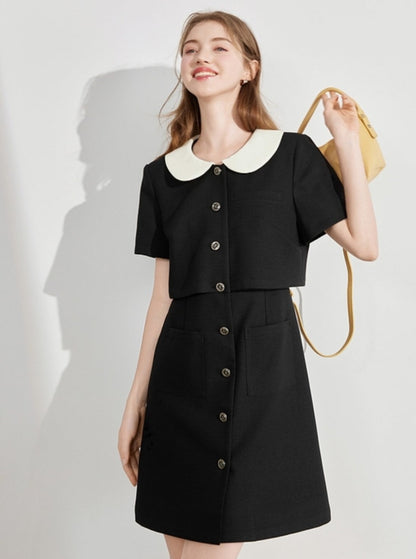 High-Waisted Doll Collar Dress