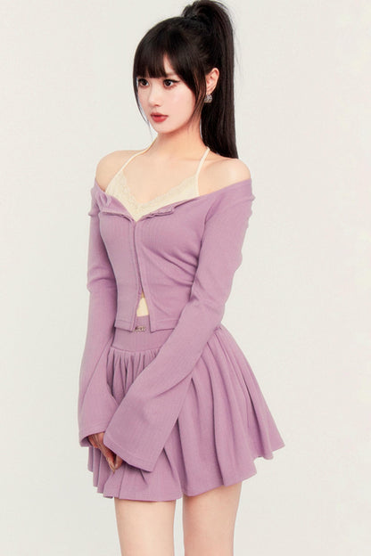 Hyacinth Two-Piece Puff Skirt Set-Up