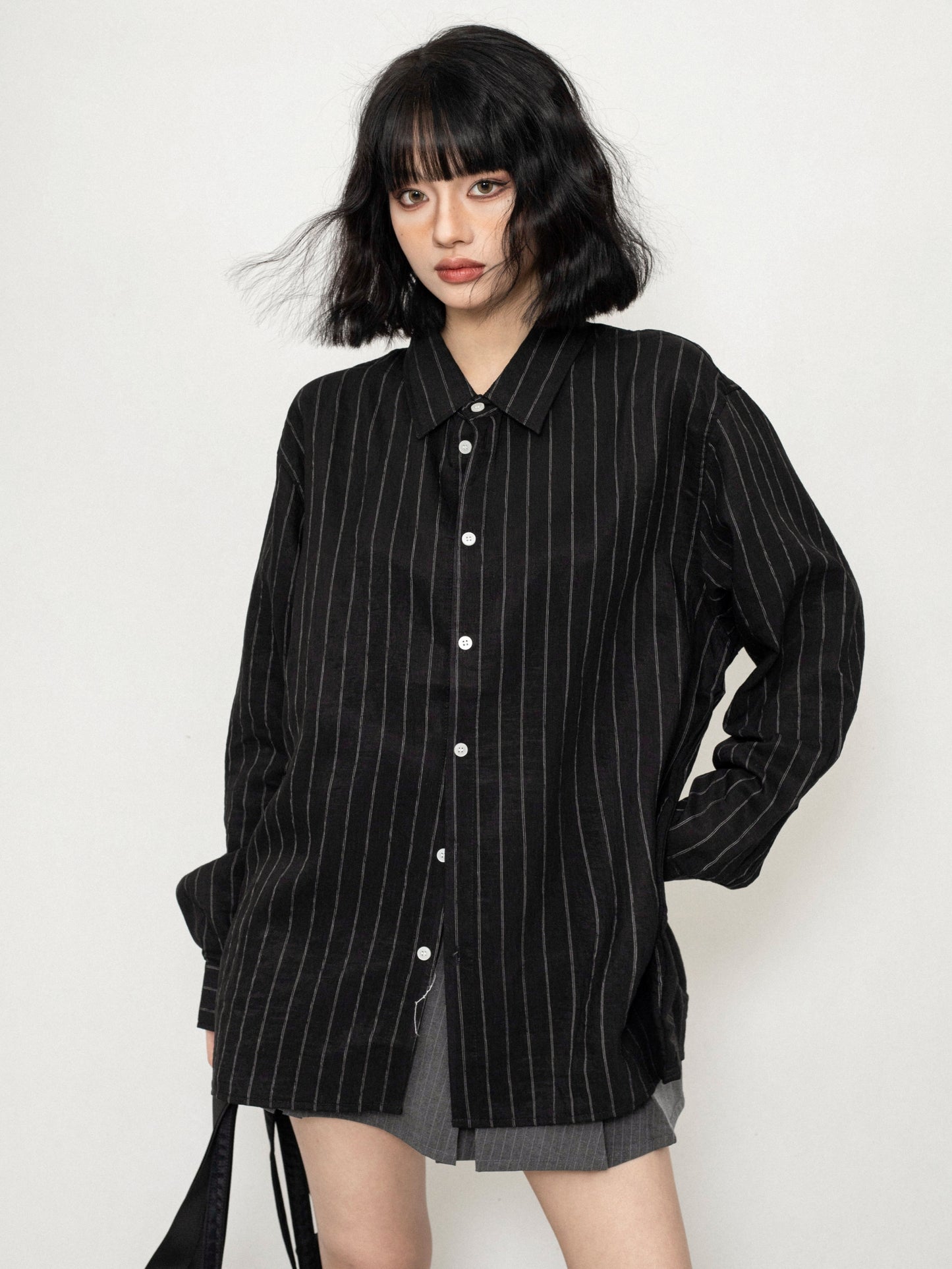 Japanese Simple Thin Striped Top