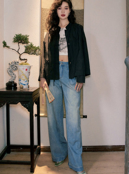 High Waist Fairy Pocket Denim Pants