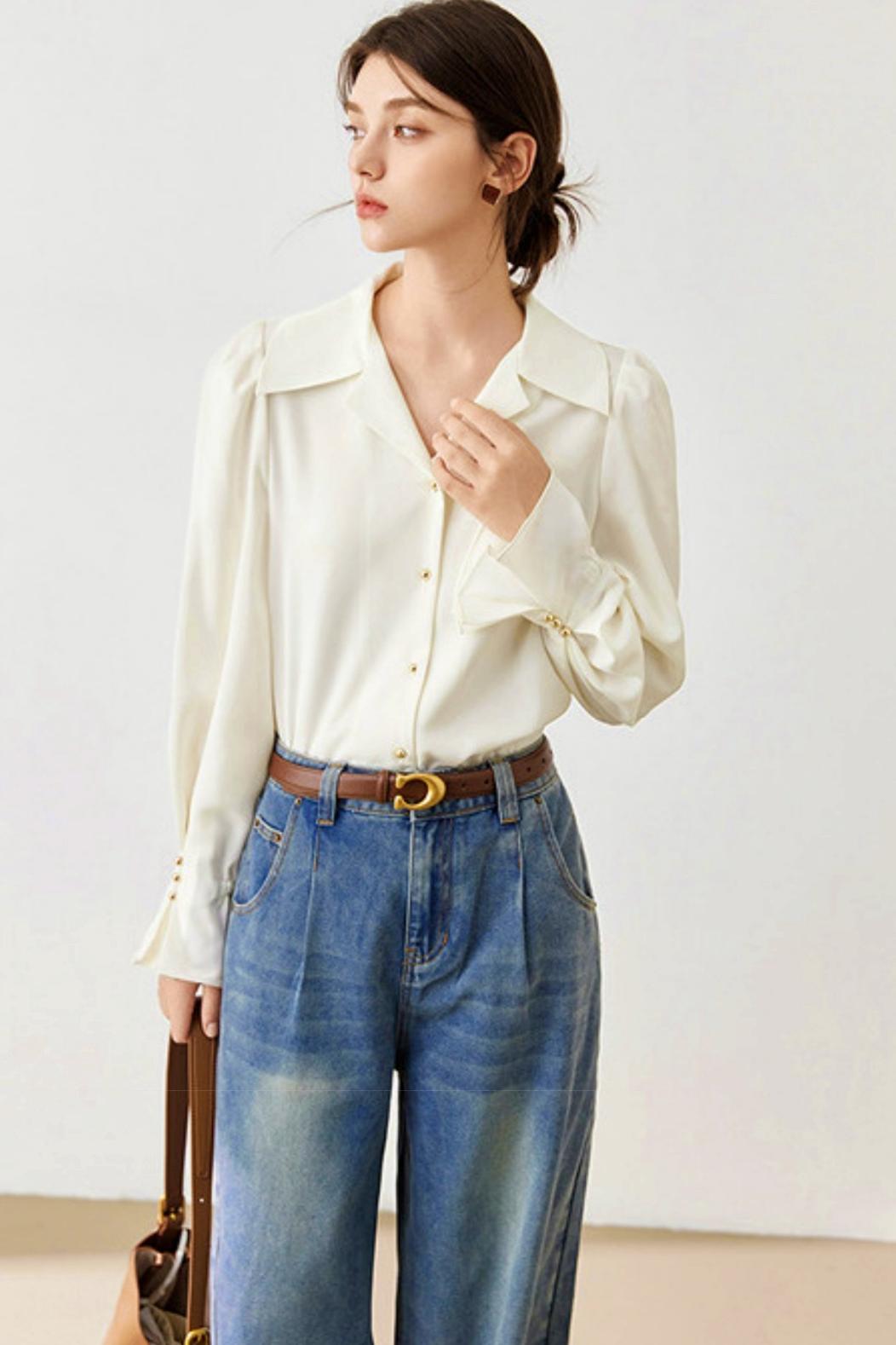 French Drape Chiffon Shirt