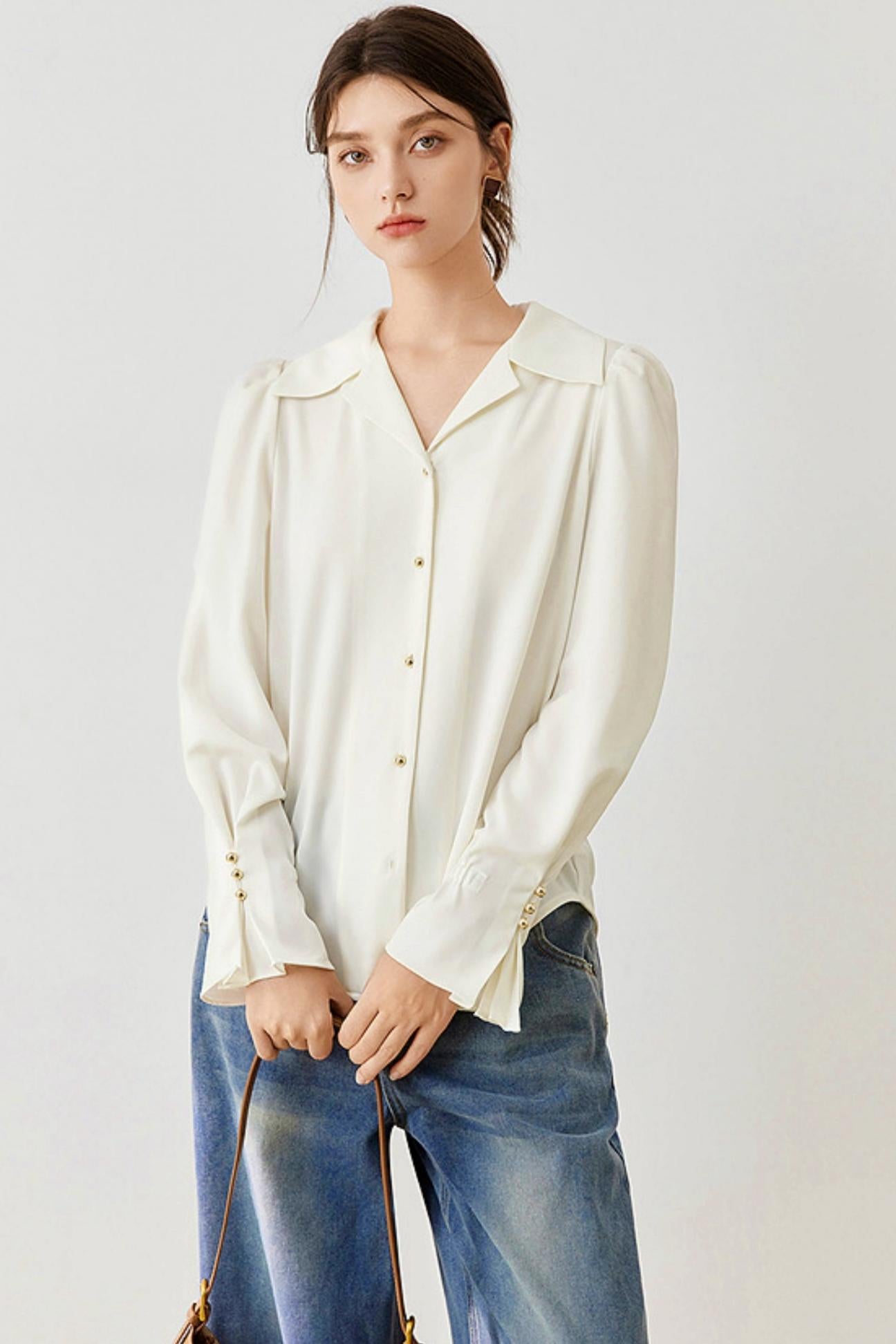 French Drape Chiffon Shirt