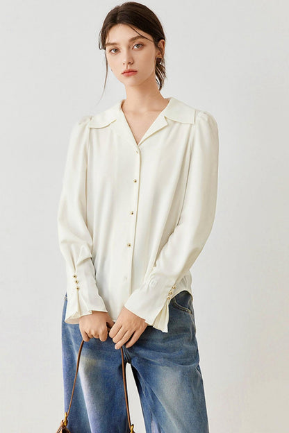 French Drape Chiffon Shirt