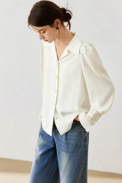 French Drape Chiffon Shirt