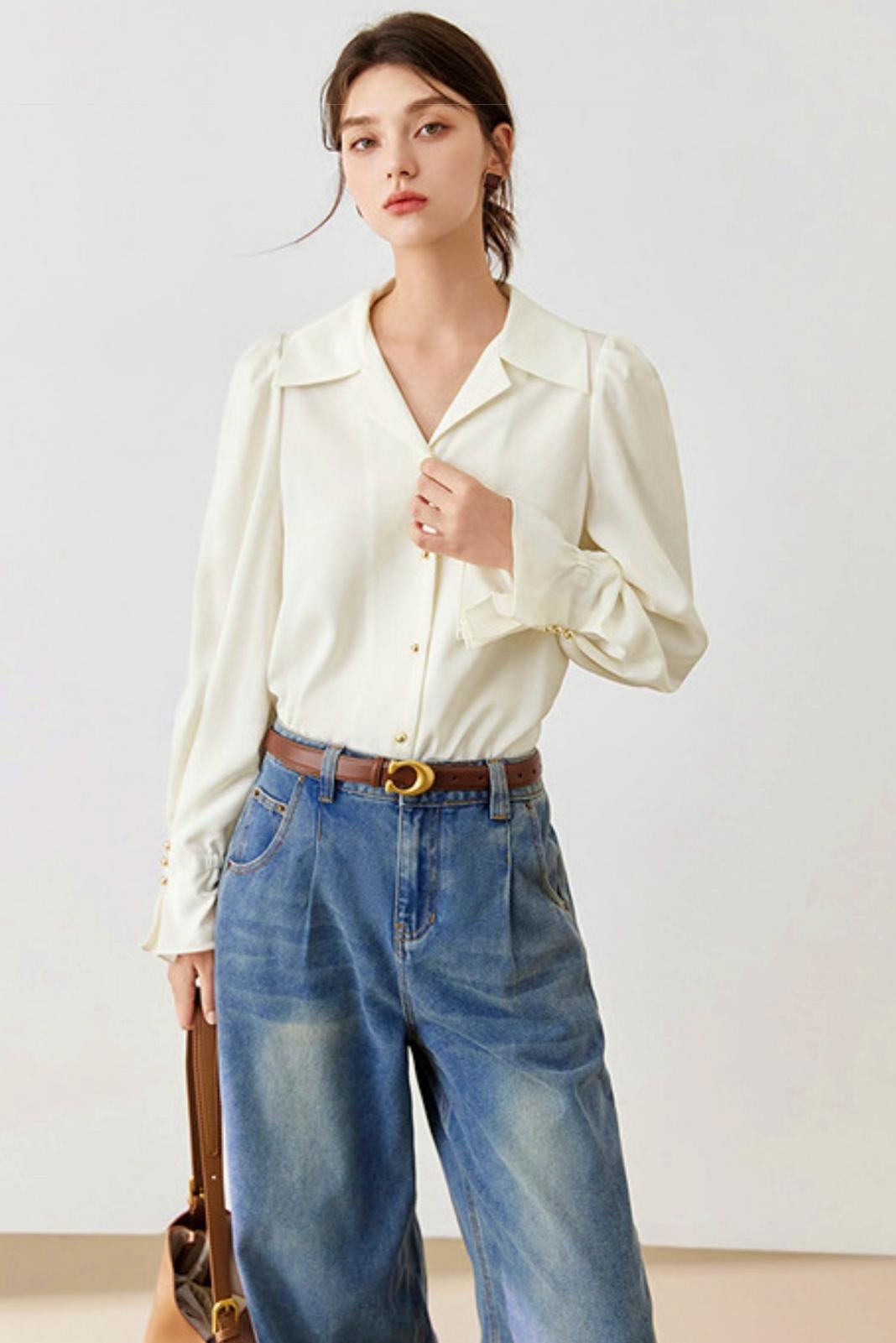 French Drape Chiffon Shirt