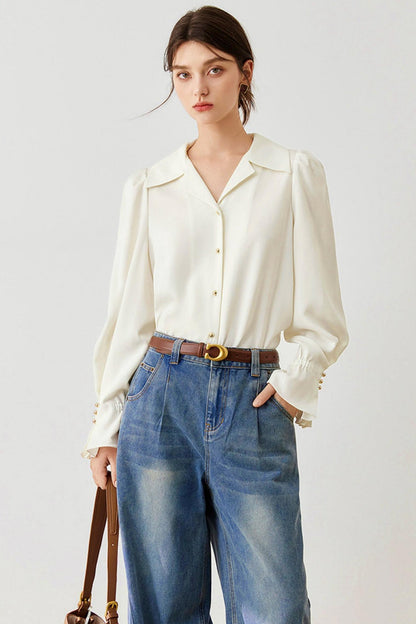 French Drape Chiffon Shirt