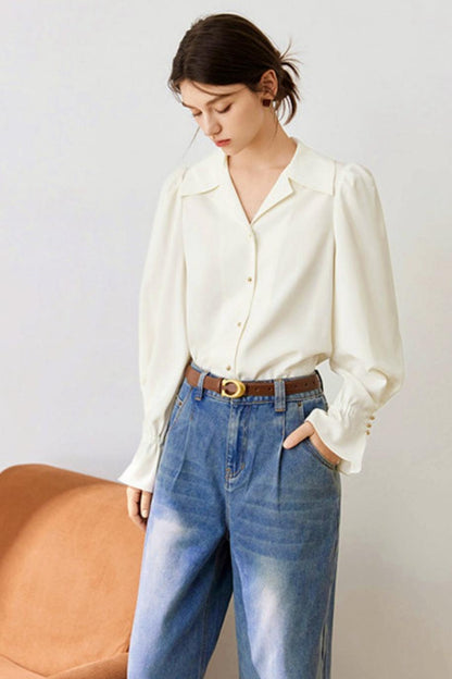 French Drape Chiffon Shirt