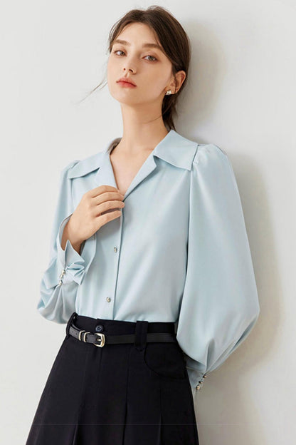 French Drape Chiffon Shirt