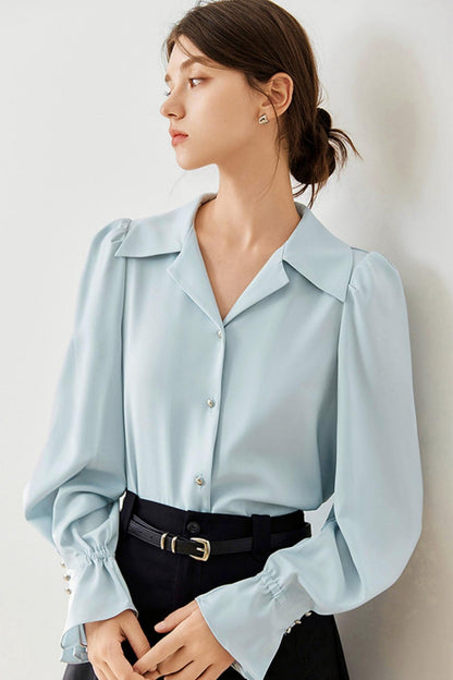 French Drape Chiffon Shirt