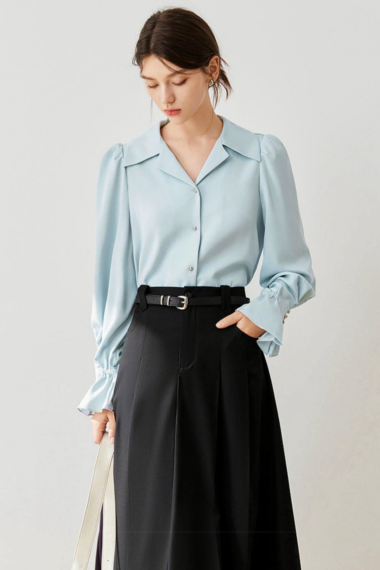 French Drape Chiffon Shirt