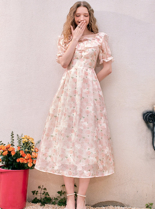 Temperament Slim Floral Dress