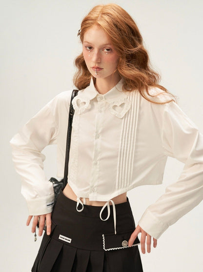 love collar short shirt